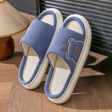 Wholesale Women's / Men's Linen Lined Anti-slip Cotton and Linen Home Slippers