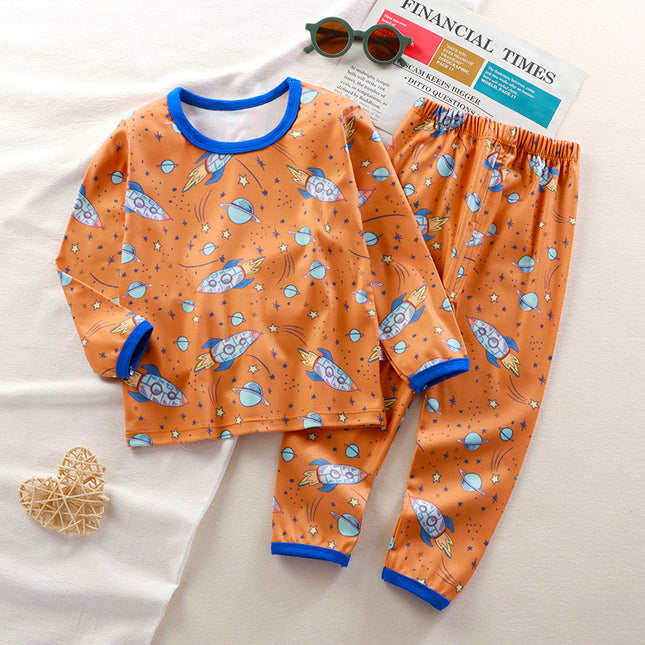 Wholesale Children's Brushed Warm Long Johns  Pajamas Two Piece Set