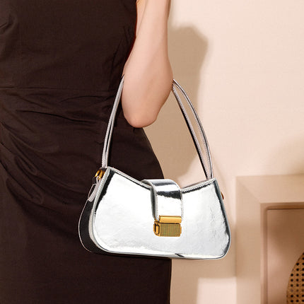 Women's Summer High-end Baguette Bag Leather Shoulder Style Bag