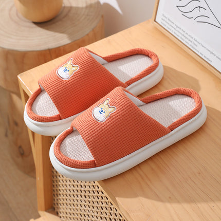 Wholesale Women's Spring Autumn Home Thick-soled Non-slip Linen Slippers