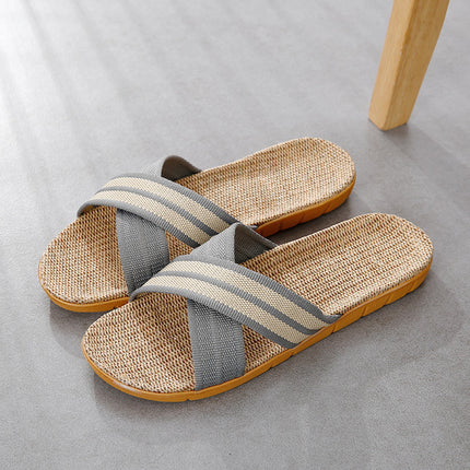 Wholesale Summer Hemp and Linen Household Slippers 