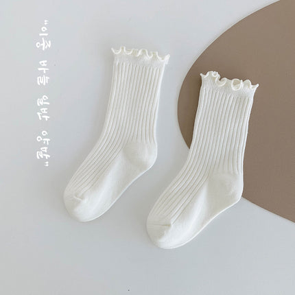 Wholesale 2 Pairs Kids Autumn Combed Cotton Edge Mid-calf Socks