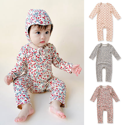 Infant Spring Long-sleeved Babygrow Baby Cotton Floral Romper