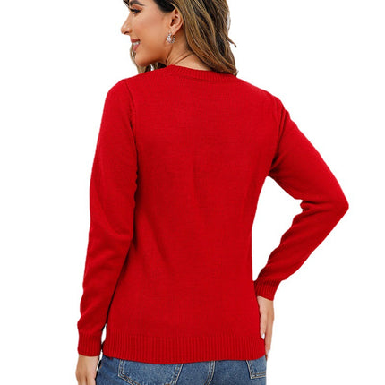 Wholesale Women's Winter Base Sweater Round Neck Pullover Christmas Sweater