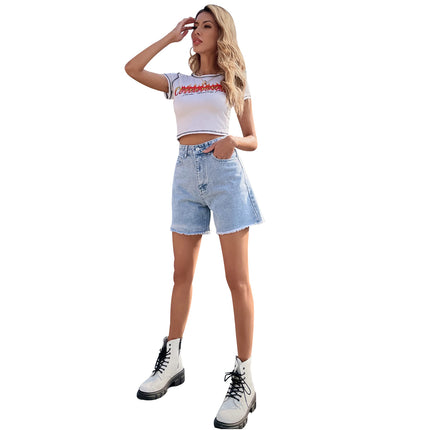 Women's Casual High-waisted Loose Denim Shorts