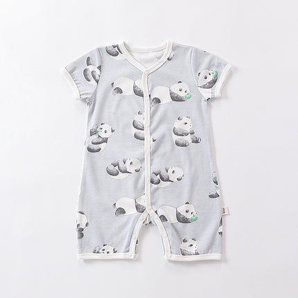 Newborn Baby Summer Thin Jumpsuit Pure Cotton Short-sleeved Rompers