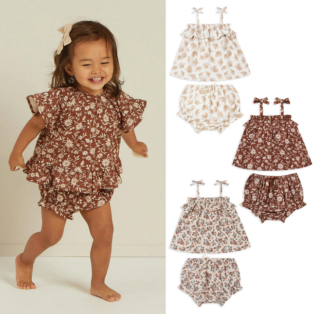 Wholesale Toddler Baby Girl Summer Floral Top Shorts Two Piece Set