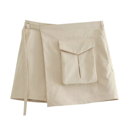 Wholesale Women's Summer Fashionable Pockets with Irregular Culottes