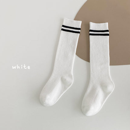 Wholesale Autumn Parallel Striped Calf Socks Cotton Girls Socks