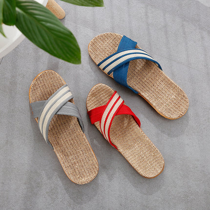 Wholesale Summer Hemp and Linen Household Slippers 