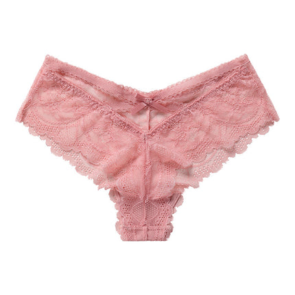 Wholesale Women's Low Waist Lace Temptation Sports Breathable Cotton Crotch Briefs