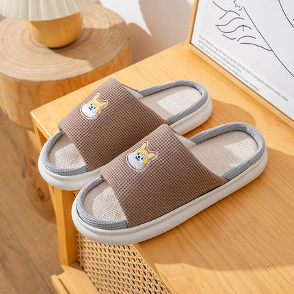 Wholesale Home Non-slip Cute Cotton and Linen Thick-soled Slippers