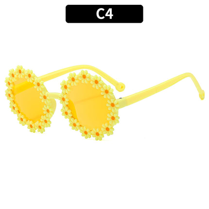 Children's Fun Sunflower Round Frame Trend Cute Party Vacation Leisure Sunscreen Sunglasses