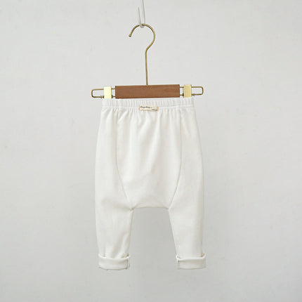 Infant Baby Solid Color Spring Casual Cotton Big PP Fleece Pants