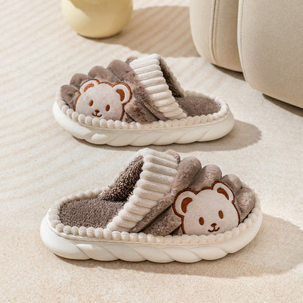 Wholesale Women's Winter Cute Cartoon Bow Rabbit Warm Faux Fur Slippers