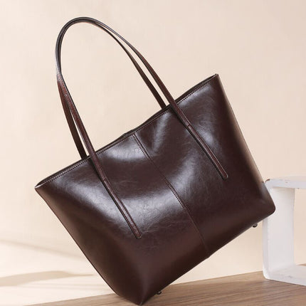 Women's Fashion Shoulder Bag Tote Bag Leather Handheld Large Capacity Bag