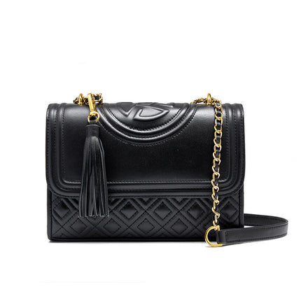 Women's Leather Chain Small Square Bag Hand-held Shoulder Crossbody Bag Light Luxury Chain Bag