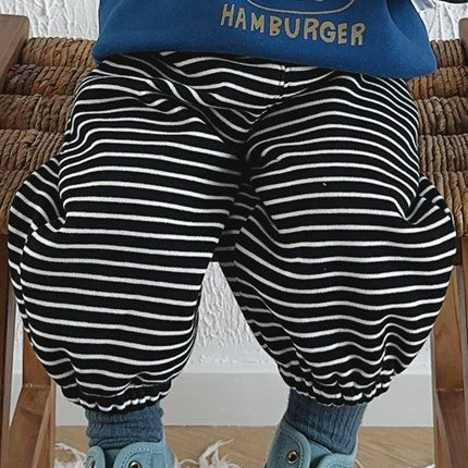 Baby Clothes Casual Plus Velvet Thickened Striped PP Pants