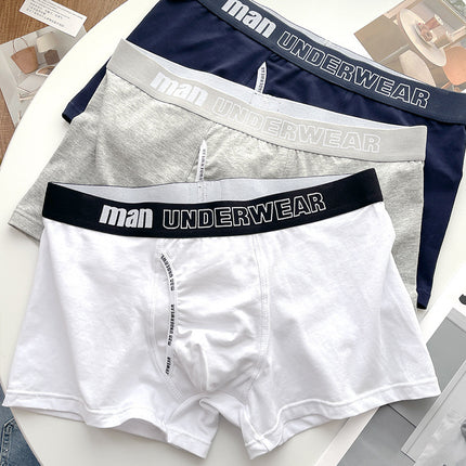 Men's Pure Cotton Breathable Mid-rise Sporty and Cute Boxer Briefs