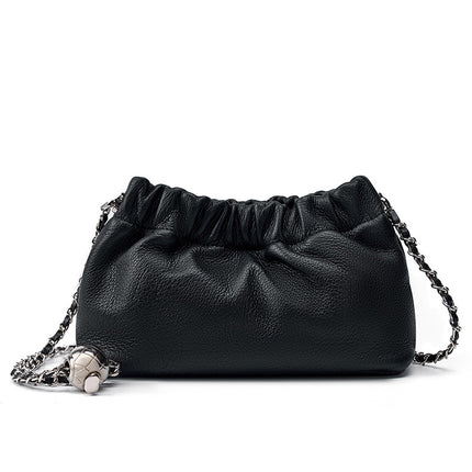 Women's High-end Fashion Chain Pleated Leather Shoulder Crossbody Bag