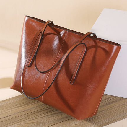 Women's Fashion Shoulder Bag Tote Bag Leather Handheld Large Capacity Bag