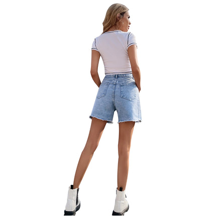 Women's Casual High-waisted Loose Denim Shorts