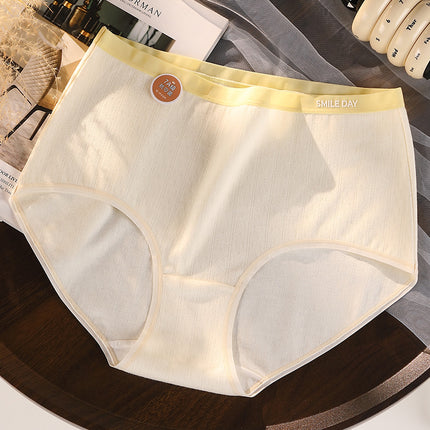 Wholesale Women's Cotton High-waisted Plus Size Antibacterial Crotch Briefs