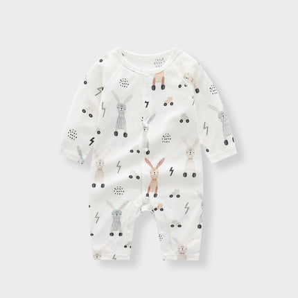 Newborn Baby Thin Long Sleeve Bamboo Fiber Onesie Babygrow