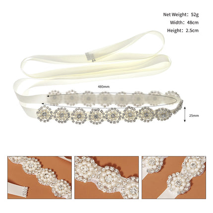 Wedding Pearl Waist Jewelry Elegant Luxurious Rhinestone Wedding Waist Chain Sunflower Bridal Belt