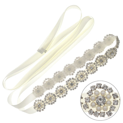 Wedding Pearl Waist Jewelry Elegant Luxurious Rhinestone Wedding Waist Chain Sunflower Bridal Belt