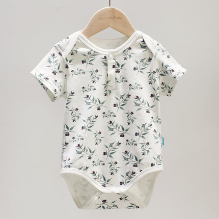 Newborn Baby Summer Short Sleeve Onesie Infants Triangle Rompers