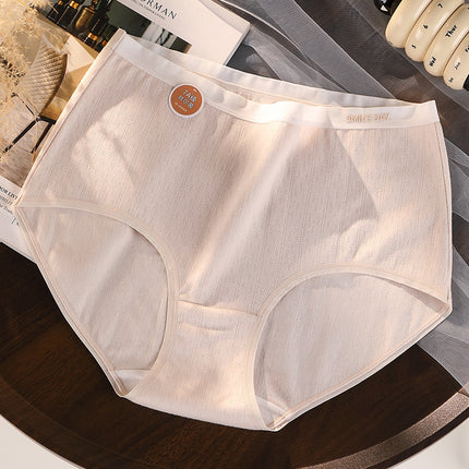 Wholesale Women's Cotton High-waisted Plus Size Antibacterial Crotch Briefs