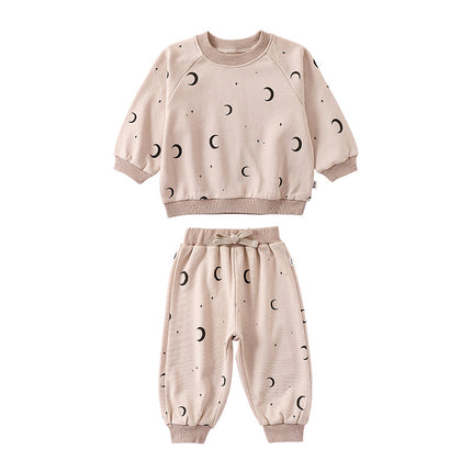 Kids Fall Round Neck Cotton Hoodies Joggers Infant Baby Two Piece Set