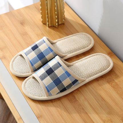 Women's Spring Summer Household Indoor Non-slip Cotton Linen Soft-soled Slippers 