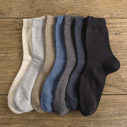 Wholesale Men's Fall Winter Medium Thick Cotton Sweat-absorbent Breathable Mid-calf Socks