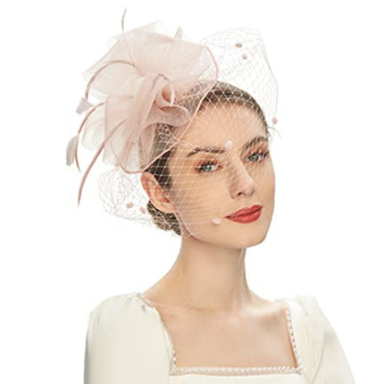 Wholesale Bridal Headdress Hair Accessories Veil Hairpin Mesh Top Hat Wedding Headband