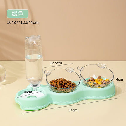 Wholesale Pet Bowl Plastic Dog Bowl Double Bowl Automatic Drinking Water Bowl Cat Bowl