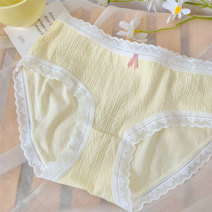 Wholesale Women's Antibacterial Cute Large Size Mid-Rise Cotton Briefs