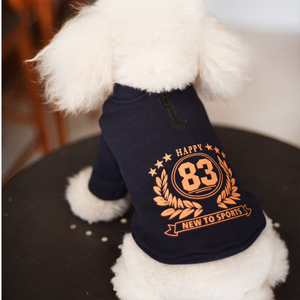 Wholesale Spring Autumn Hoodies Teddy Bichon Small Dog Print Zipper Pet Bicycle