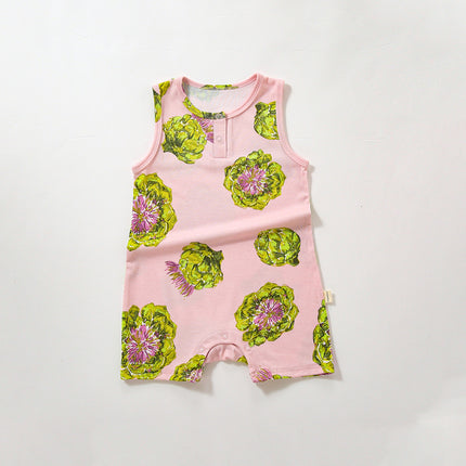 Newborn Summer Modal Cotton Onesie Infant Printed Shorts Romper