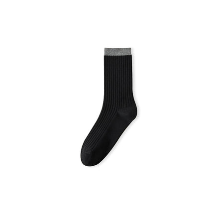 Women's Fall Winter Cotton Solid Color Antibacterial Deodorant Mid-calf Socks