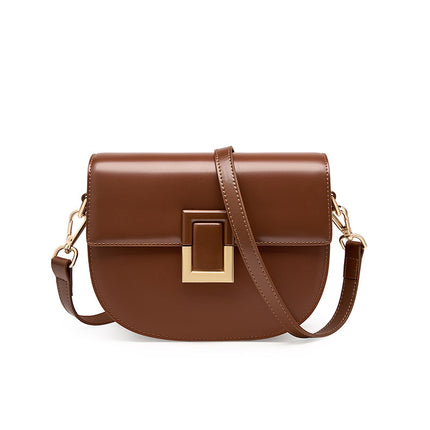 Women's Crossbody Saddle Bag Autumn and Winter Light Luxury Leather Shoulder Bag