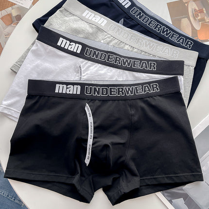 Men's Pure Cotton Breathable Mid-rise Sporty and Cute Boxer Briefs