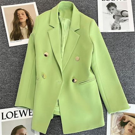 Wholesale Women's Spring and Autumn Casual Candy Green Blazer