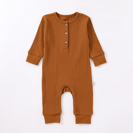 Newborn Baby Spring Jumpsuit Long Sleeve Solid Color Cotton Romper