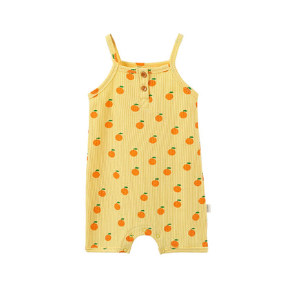 Newborn Sling Printed Romper Toddler Sleeveless Waffle Boxer Bodysuit