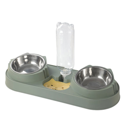 Pet Cat Bowl Automatic Drinking Dog Food Bowl Feeding Double Bowl Pet Cat Neck Protection Bowl