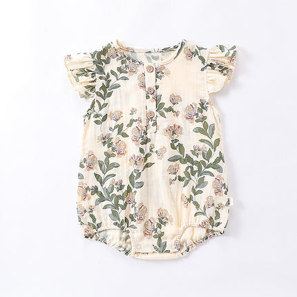 Infants Baby Summer Thin Fly Sleeve Class A Floral Romper Clothes