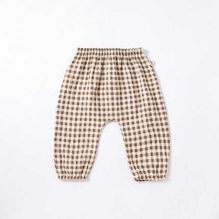 Infant Baby Summer Check Bloomers Loose Casual Pants