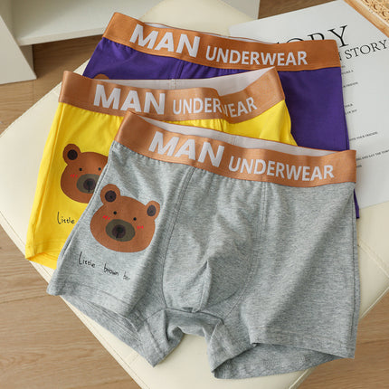 Men's Pure Cotton Mid-rise Breathable Loose Boxer Briefs Underwear